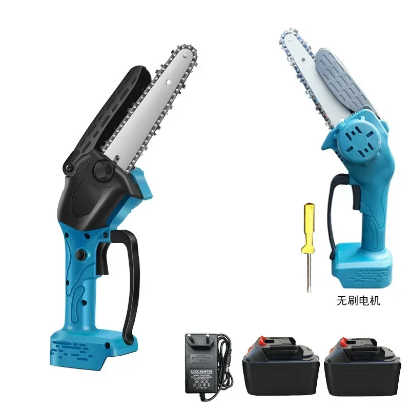 Electric Pole Saw Cordless Tree Pruner Rechargeable High Reach Chainsaw Lithium Battery Powered: Red