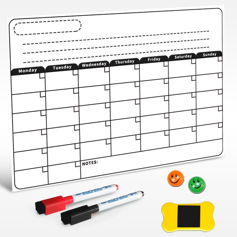 YIBAI Magnetic Monthly Planner Dry Erase Board for Fridge and Home school with free