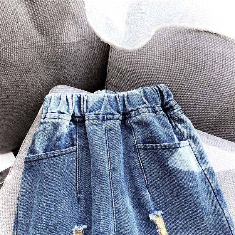 Gooporson Fall Jeans Kids Girl Broken Hole Denim Trousers Toddler Girls Casual Jeans Autumn Korean Denim Pants Legs