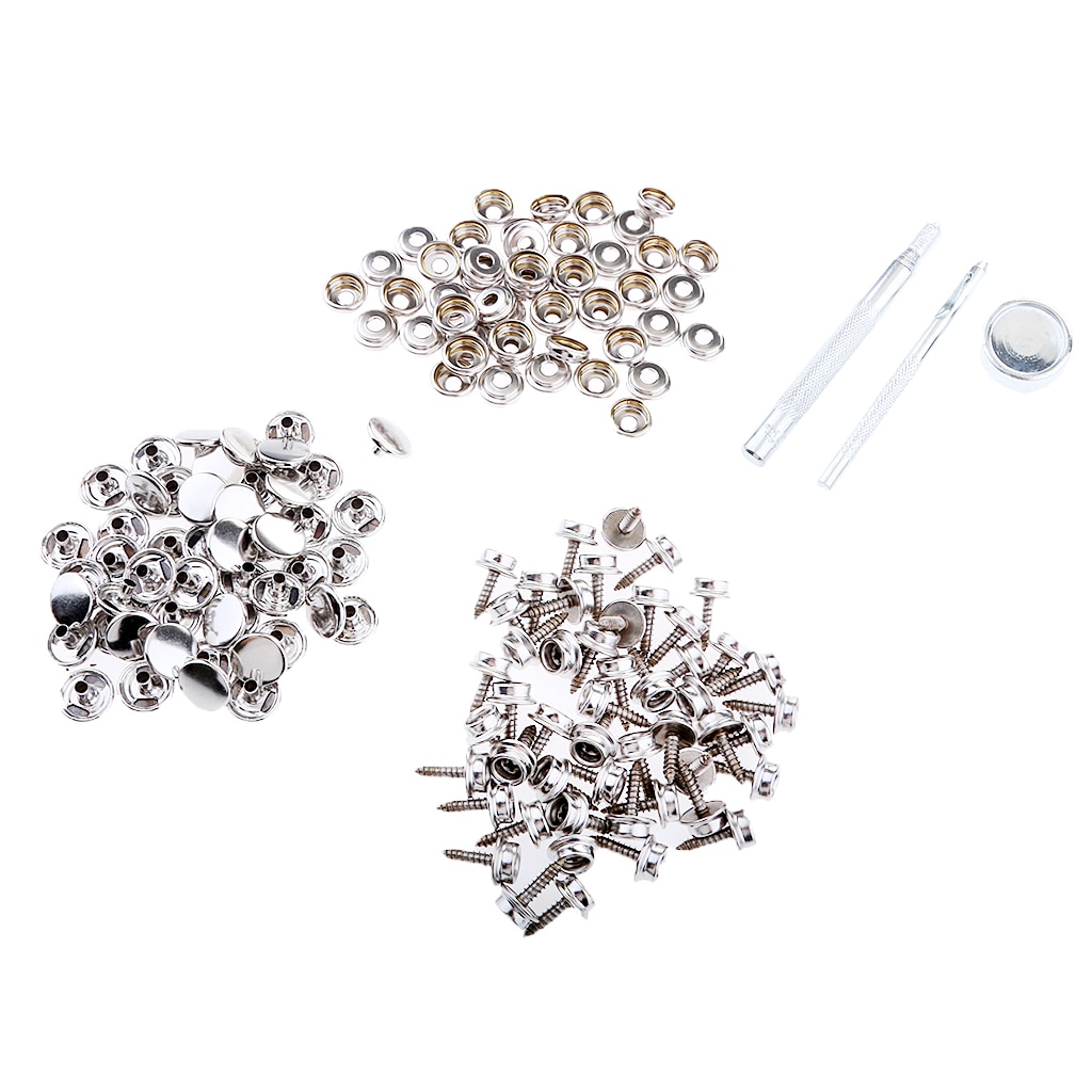 153 Pcs 15 Mm Snap Cover Button Socket Fastener Assortiment Kit