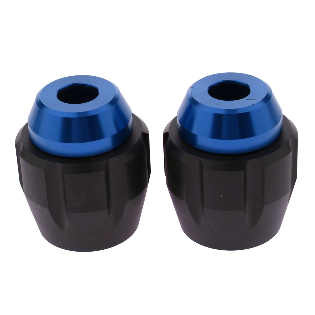 Patins de capuchon de curseur de moto de curseurs de protecteur de choc de fourche d'essieu avant pour la roue de jante avant de motos (bleu)