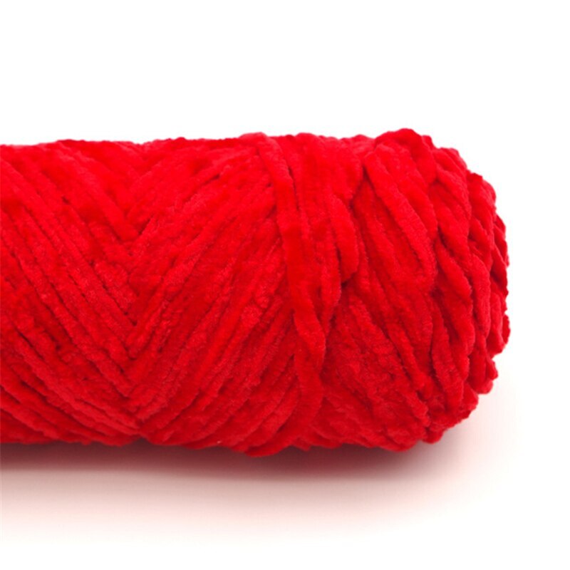 1 Roll Chenille Yarn Threads Knitting Velvet Yarn Crochet DIY Knitting Yarn Craft For Cardigan Scarf Baby Blanket Crochet: Red