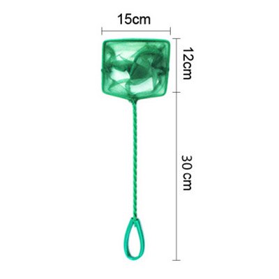 Bærbart fiskenet langt håndtag firkantet akvarietilbehør landingsnet til fisk, flydende genstande, renseværktøj til krabbenet: 6 tommer