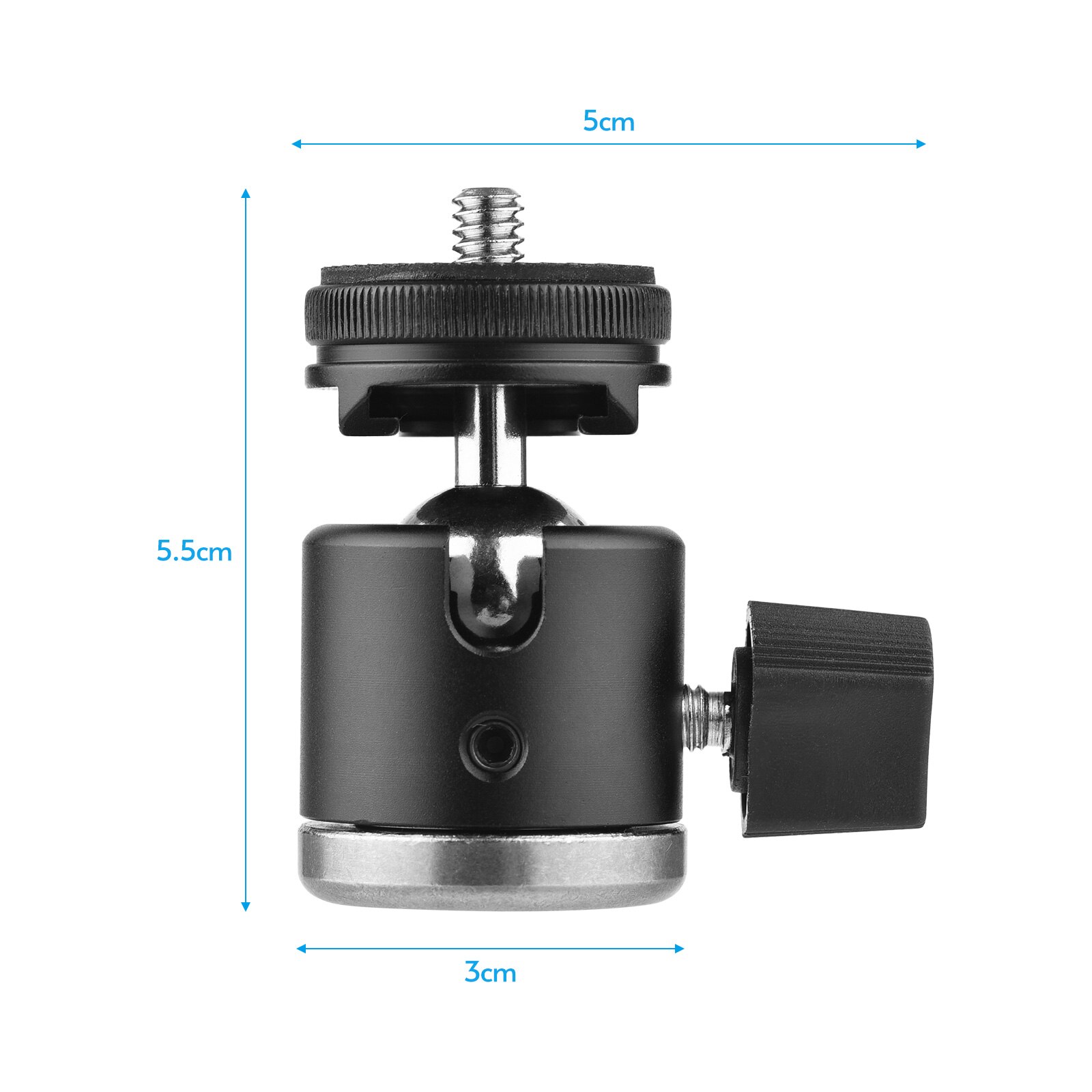 2-In-1 Mini Ball Head 360 ° Draaibare Bal Hoofd Met 1/4 Schroef Koude Shoe Mount Voor camera Smartphone Houder Statief Video Licht