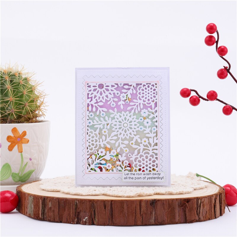 Kokorosa Floral Metal Cutting Dies for Scrapbooking Card Album Embossing Flower Background Frame Die Cut Template