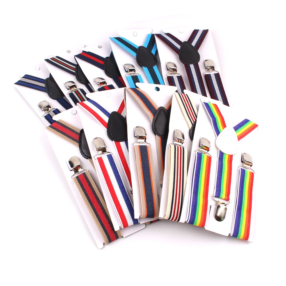 Adjustable Kids Suspenders Elastic Striped Suspender Candy Color Children Braces Wedding Accessories Girls Boys Straps
