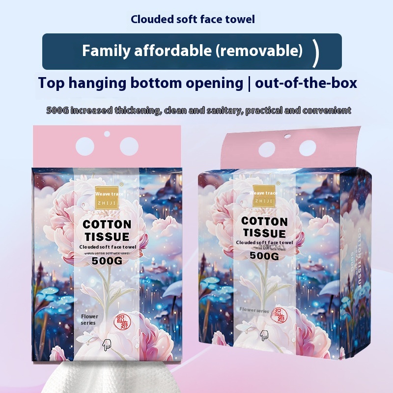 Washandje van katoen, handig, om op te hangen, reinigingsdoekje, vergroot, uittrekbaar, make-up remover doekje, zacht katoenen doekje: Paars