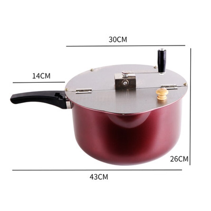 DMWD Gas Stove Air Popcorn Machine Hand-cranked Single Pot Popcorn Maker Pot Commercial Home Use Manual Corn Pressure Cooker: Gas model