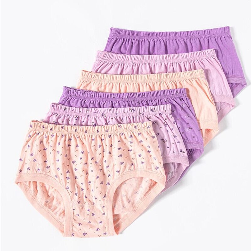 6 uds ropa interior de talla grande para mujer, calzoncillos de mujer, bragas de cintura alta, calzoncillos de algodón para mujer, ropa interior para personas mayores de mediana edad