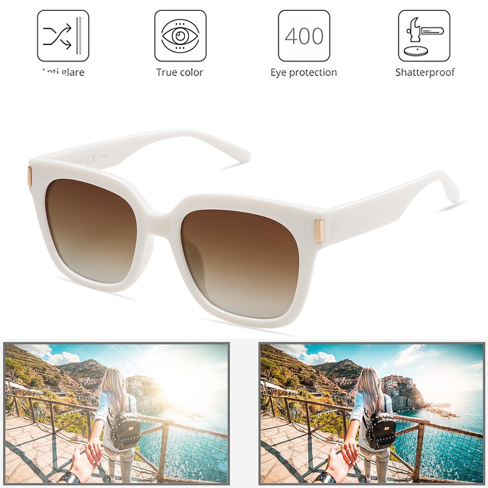 Quadratische Rahmen Damen Sonnenbrille dünne Sonnenbrille Männer und Frauen Brillen