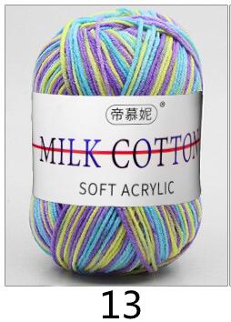 Hilo de lana de ganchillo para bebé, algodón suave y dulce teñido con leche, hilo grueso de fibra tejida a mano, hilos de hilo de ganchillo para suéter DIY: Verde