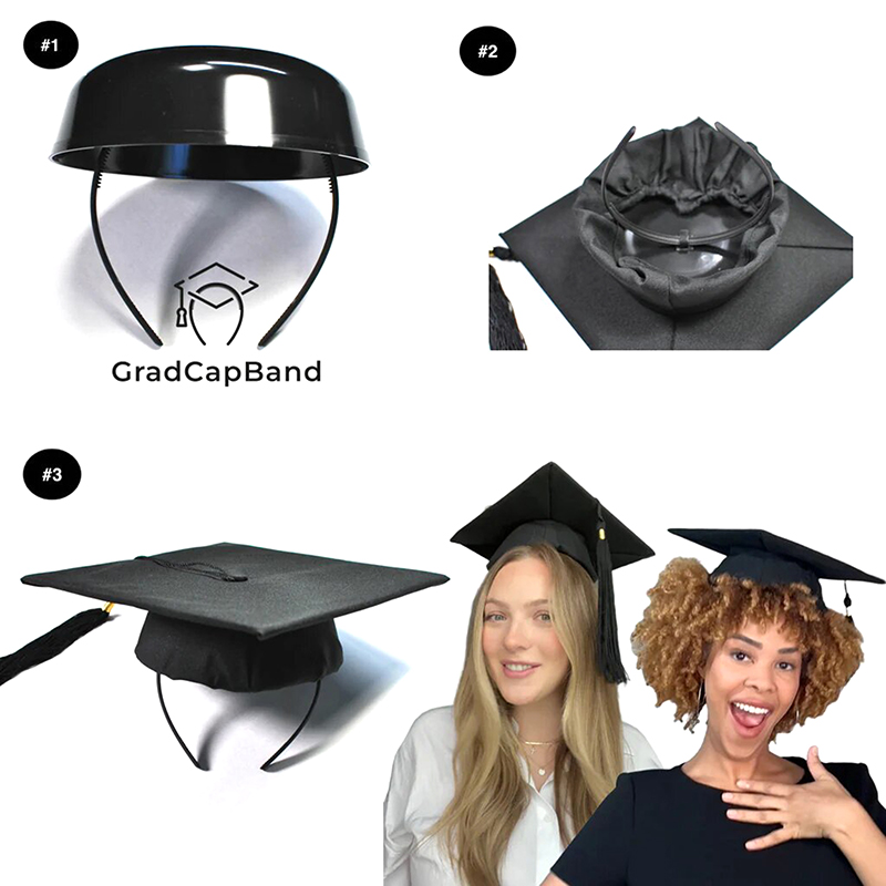 2pcs Graduation Cap Headband Secures Your Grad Cap Upgrade Insert Hairstyle Hat Accessories Hairband Holder For Graduates