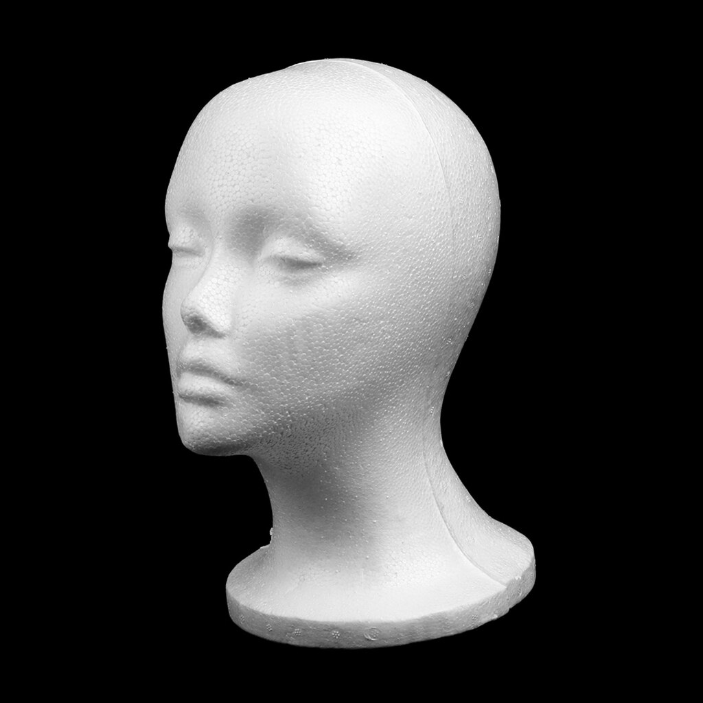 Foam Mannequin Female Head Model Dummy Wig Glasses Hat Display with Stand
