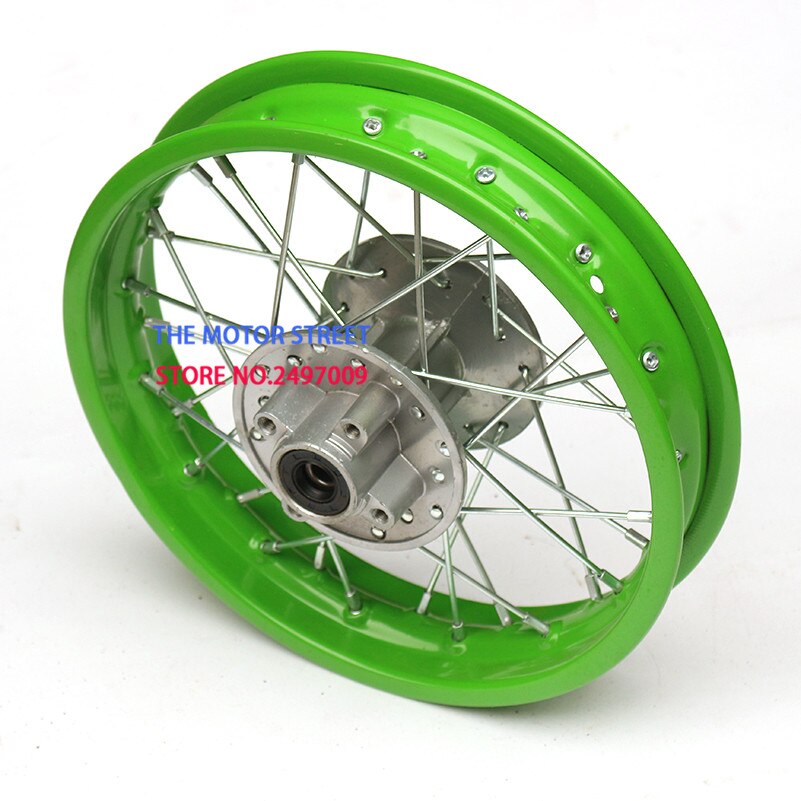 Dirt Pit Bike-fer arrière en acier 1.85-16 pouces | Jantes noires, or, rouge, bleu vert pour KLX Apollo, bonne: green