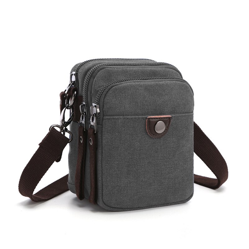 Boshikang Casual mannen Business Dagelijkse Tas Mini Crossbody Tas Canvas Kleine Mannen Enkele Schouder Messenger Bags: grey