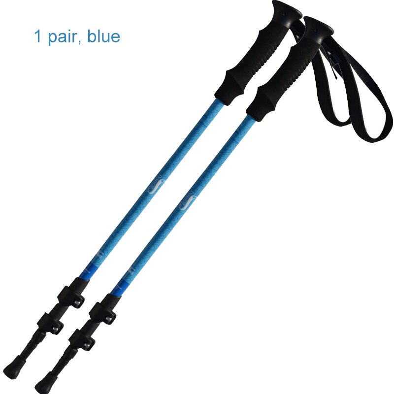 Desert&Fox Aluminum Adjustable Trekking Poles 2pcs,Lightweight Hiking Walking Sticks with Retractable External Lock for Climbing