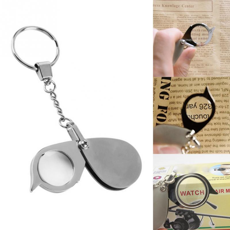 Mini Draagbare 20X Vouwen Sleutelhanger Vergrootglas Met Sleutelhanger Dagelijks Hand Vergrootglas Bril Glas Tool