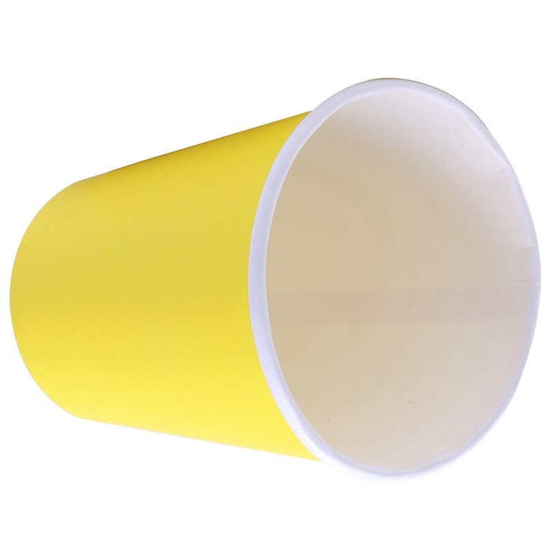 40 Paper Cups (9Oz) - Plain Effen Kleuren Verjaardagsfeestje Servies Catering (Zwart & Geel)