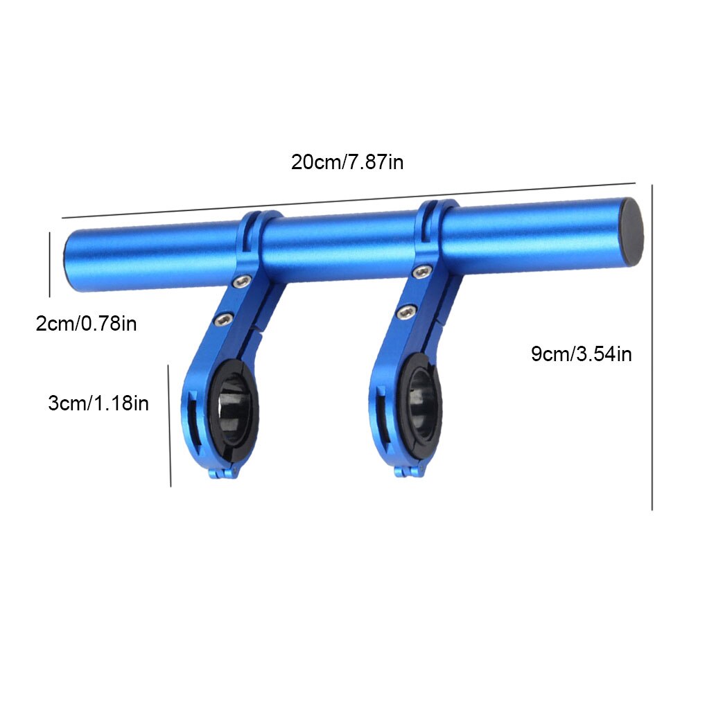 20CM Aluminum Alloy Bicycle Handlebar Extender Mountain Bike Bicycle Front Light Bracket Lamp Flashlight Accessories Lamp Holder