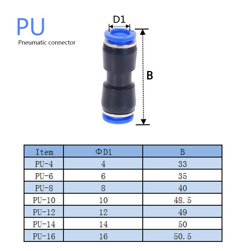 Pneumatische Fitting PU MOPS Serie 6mm 8mm bis 10mm 12mm Schlauch Anschluss Air Wasser Rohr Push-in Schlauch Schnell Couping