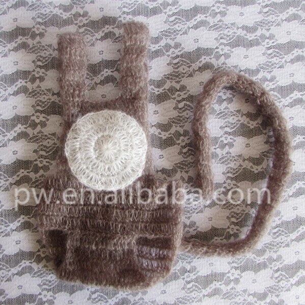 Lindo mono mameluco con larga cola recién nacido Niño sombrero y pantalones conjunto de ropa de bebé niña, Phoography accesorios Newbon traje