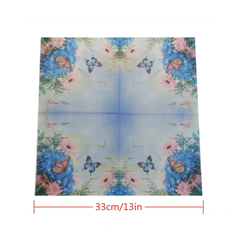 20 Stks/zak Servetten Papier Blauwe Vlinder Decoupage Servet Papieren Tissue Voor Xmas Wedding Decor Party Tafel Levert