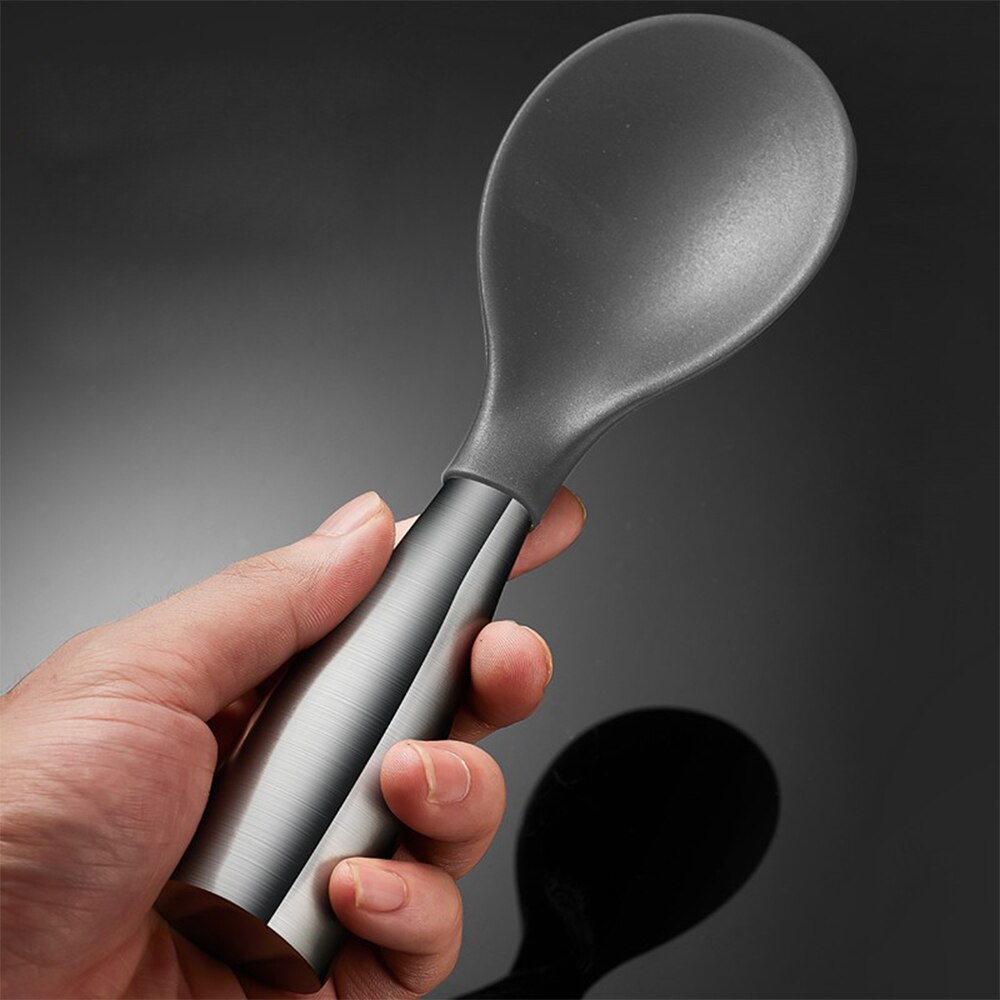 Cuchara de silicona para arroz, olla antiadherente para cocinar arroz, de acero inoxidable, alta temperatura