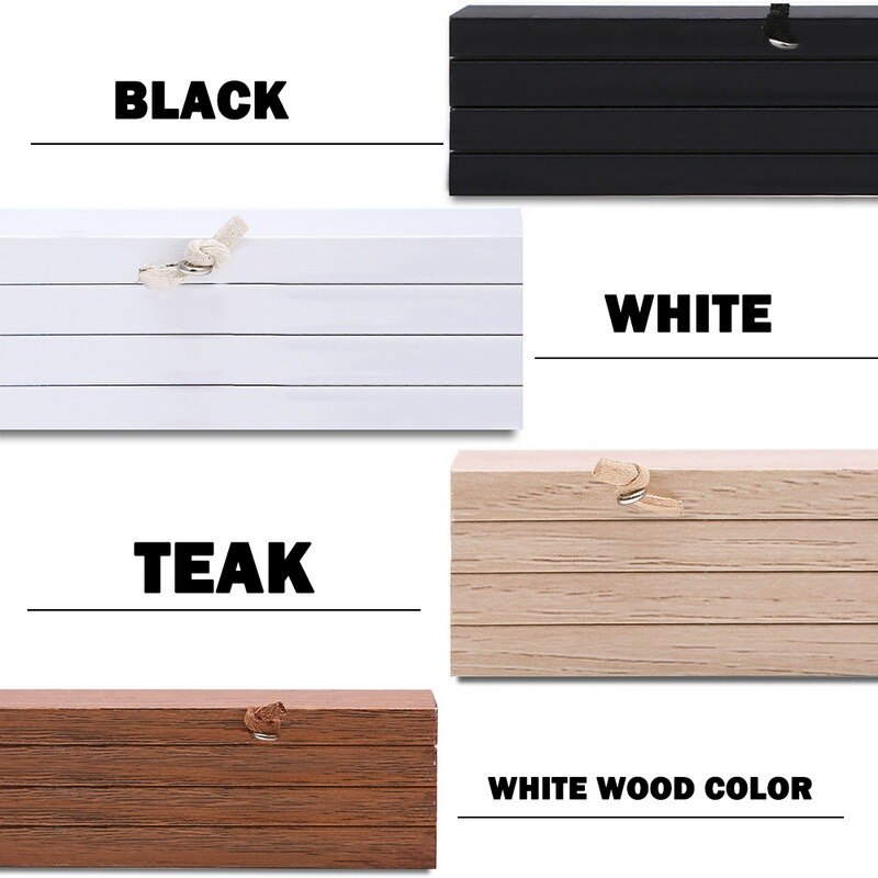 21-50cm Magnetic Wooden Photo Frame Scroll Print / Poster / Picture Hanger DIY Photo Poster Painting Wooden Hanging Home Decor