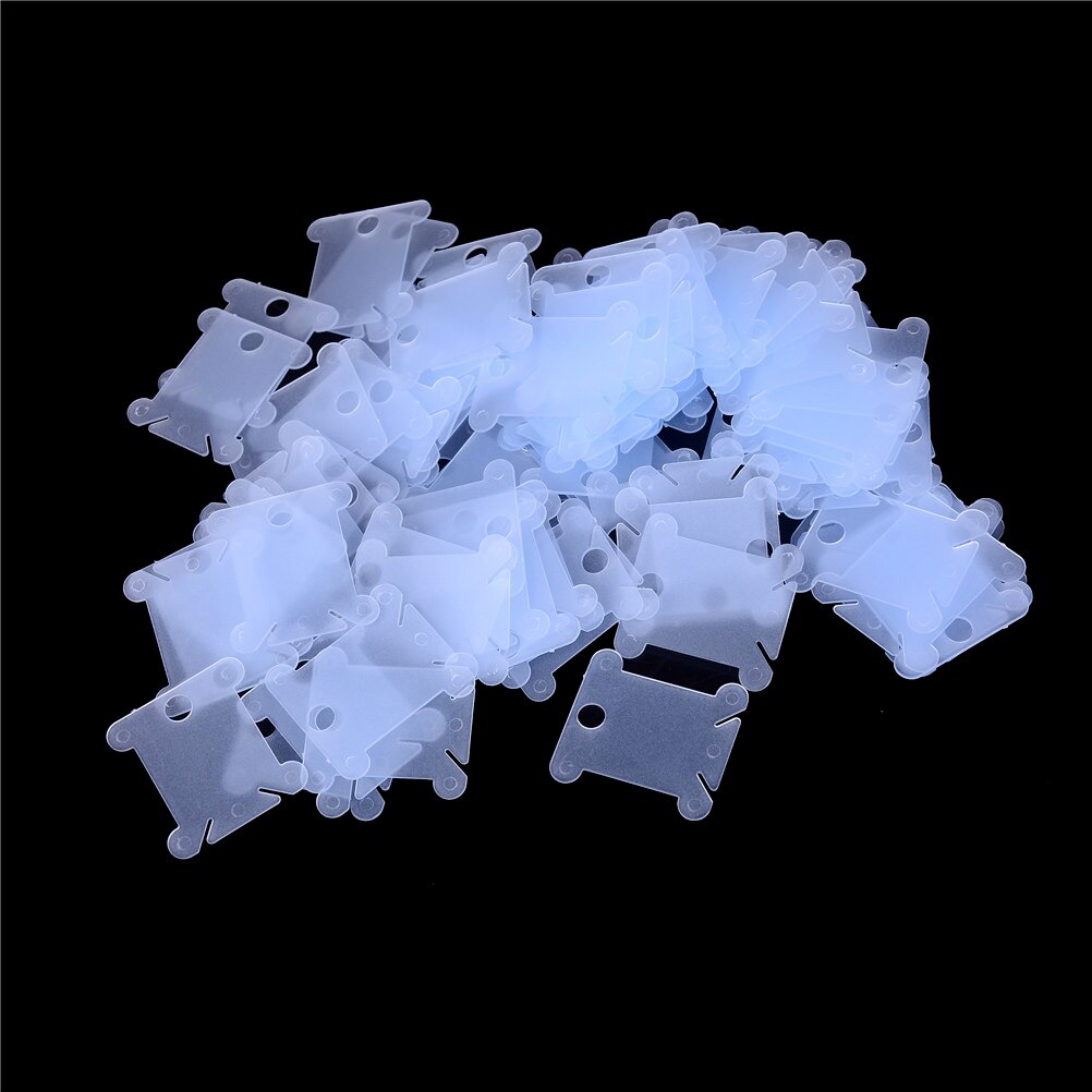 100Pcs/Pack Plastic Thread Bobbins Plastic Storage Holder Embroidery Floss Craft Thread Bobbin Cross Stitch: Blue