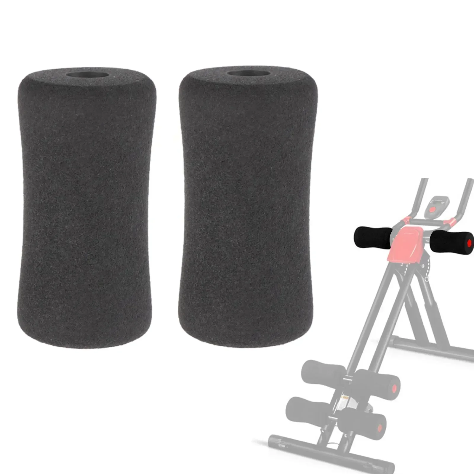 Rodillos de almohadillas de espuma para pies, repuesto para extensión de piernas, banco de pesas, mesa de inversión, gimnasio, ejercicio, piezas de equipos de Fitness, 2 uds.: Negro