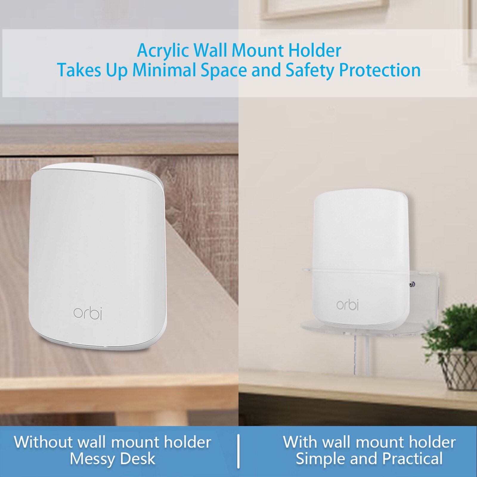 Wall Mount Voor Netgear Orbi Dual Band Mesh Wifi RBK351/RBK352/RBK353, wifi Router Plank Acryl Houder Beugel