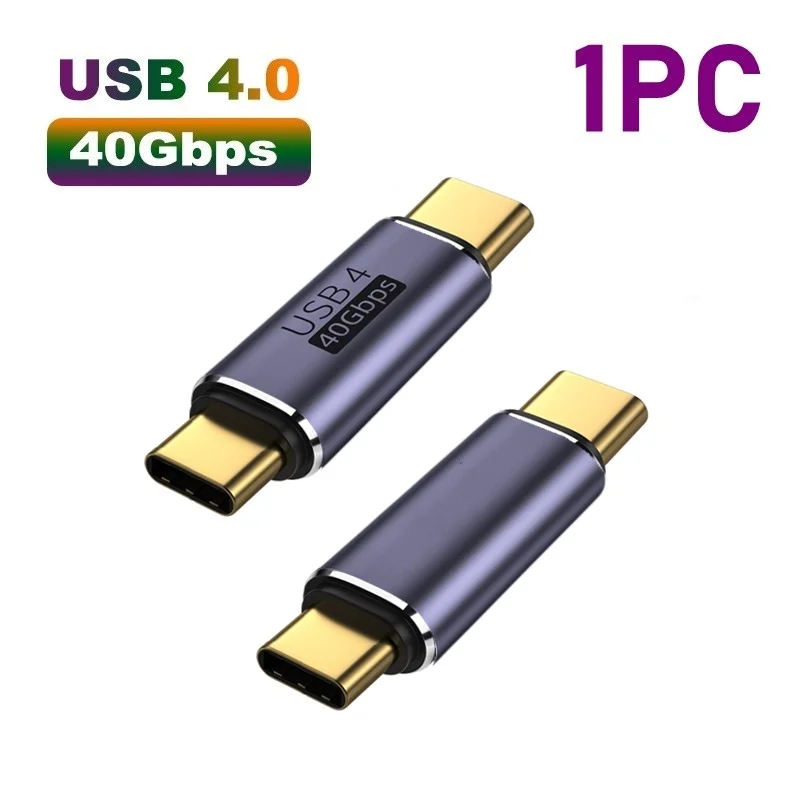 Adaptadores USB C Adaptador de ángulo recto en forma de U Tipo C Hembra a Tipo C Macho 40Gbps Adaptador de datos rápido Convertidor Adaptadores de carga: Rosa