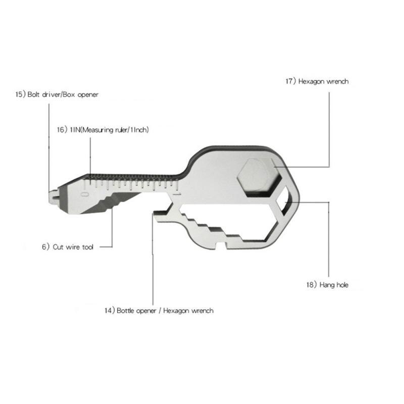1/2 PC-24IN1 Multi-Tool Key Shaped Pocket Tool for Keychain w/Bottle Opener Car Disassembly Tool Car Repair Combination Suit