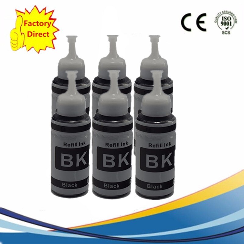 Ricarica Kit di Inchiostro della Tintura L800 L801 di Stampa Della Stampante A Getto D'inchiostro No. T6731/2/3/4/5/6 Uso Per Cartuccia Riutilizzabile Ciss: 6BK