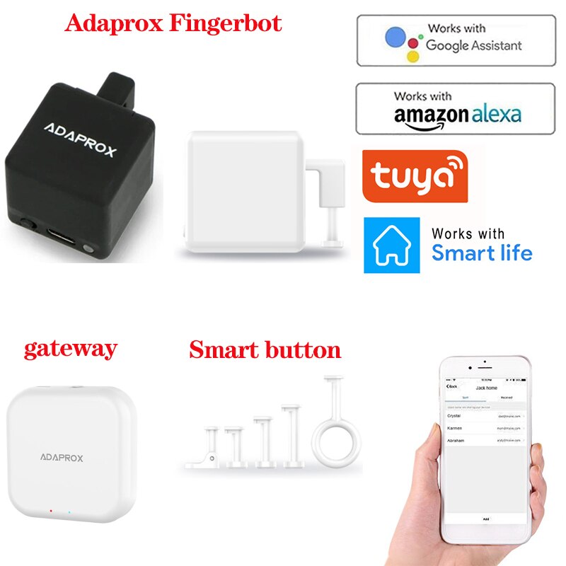 Adaprox Fingerbot The Smallest Robot Smart Life/Tuya/Adaprox APP Control Smart Mechanical Arms Works With Alexa Google Assistant