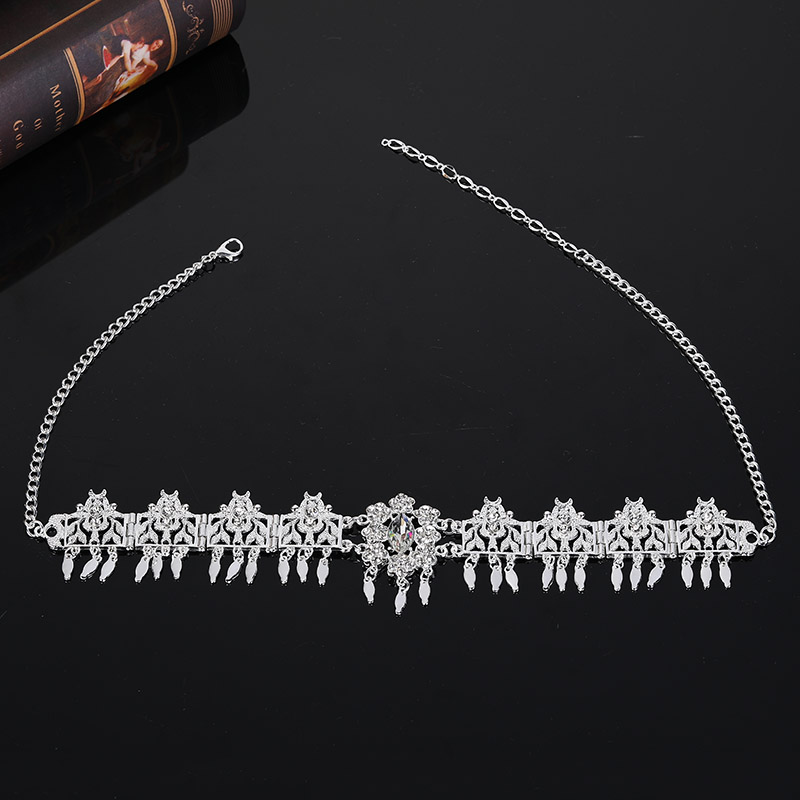 Arabian Bride Crown Hair Accessories Fine Jewelry Wedding Dress Crystal Headpiece Hair Clip: Imitation Rhodium Plated