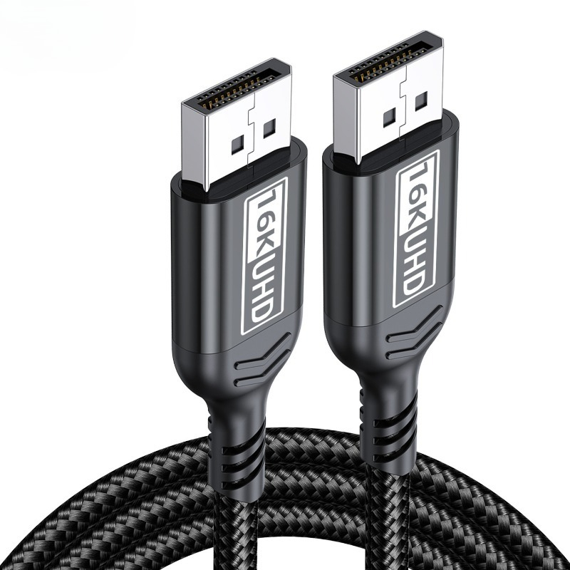 80 gbps 16k @ 60hz ultra hd -video displayport-kaapeli 2.1 hdr 3m 5m 8k @ 120hz dp 2 1 äänikaapeli 4k @ 240hz 2m 1m displayport-johto  m 3d: Musta / 1m