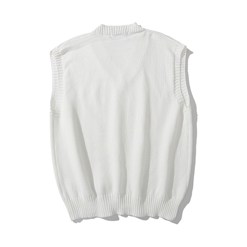 Høst genser Vest menn v-hals strikkede vester oversize harajuku koreansk stil menns gensere Vest la ropa de los hombres