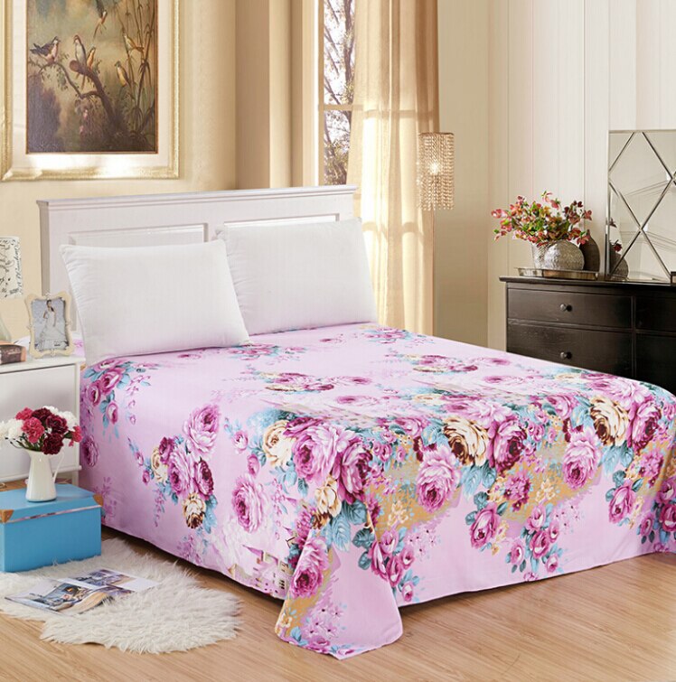 Soft Comfortable Fitted Sheet Floral Printed Bed Sheet Cover Home Textile: A / 200X230cm Sheet