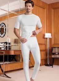 Winter Thermal Underwear Set Men’s Thermal Inner Clothes Men’s Thermal Short Sleeve 2-Piece Compression Set: L / White