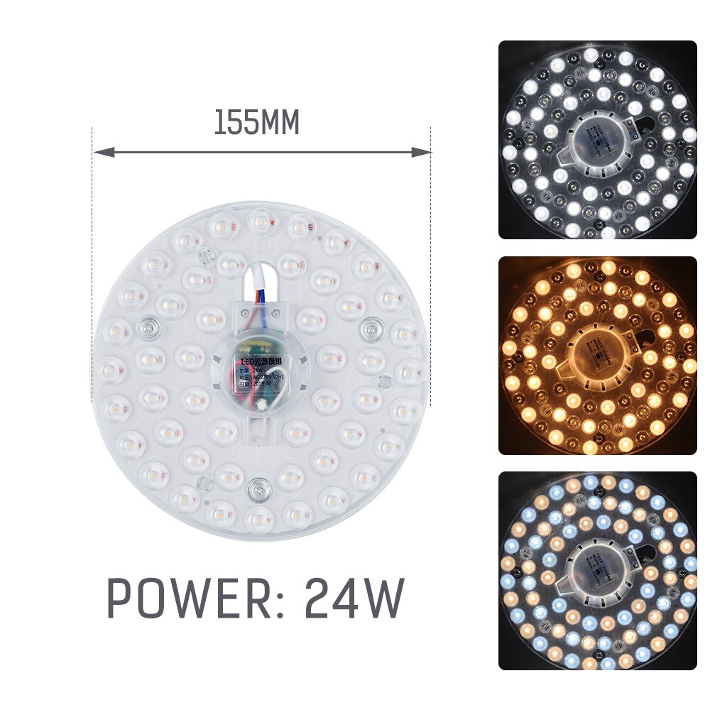 Celling lampe lyskilde  ac220v 12w 18w 24w 36w led panel lys led lys bord blekksprut lysrør bytt tak led lampe: 24w kan dimmes