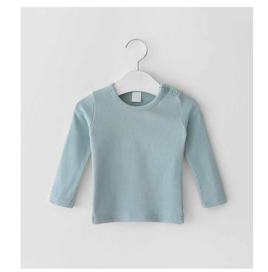 Lente Baby Jongens En Meisjes Solid T-shirt Kids Candy Kleur Tops: Blauw / 3T