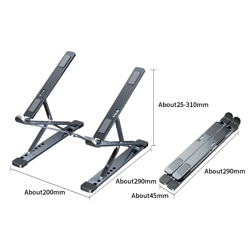 N8 tragbare, verstellbare laptopständer für macbook, tablet und notebook, aluminiumständer, tischkühlpad, faltbarer laptophalter