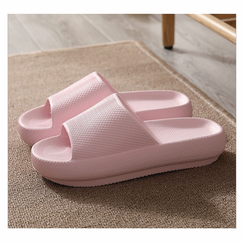 Unisex Bathroom Slidder Light Weight Comfy Indoor Slippers Man and Woman Summer Footwear: Light pink / 35-36