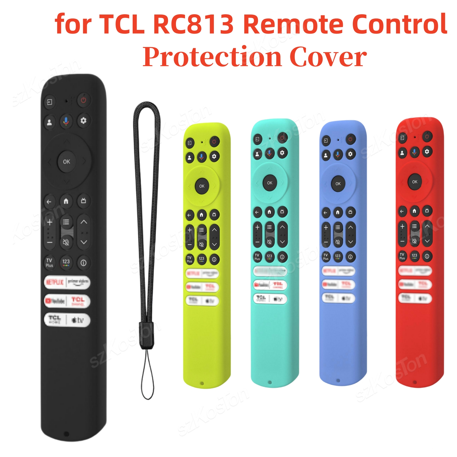 Silicone TV Remote Case for Smart TV TCL Control Protection Cover for RC813 RC923 FMB3/RC902V FMR1 FMR4 FMR5 Remote