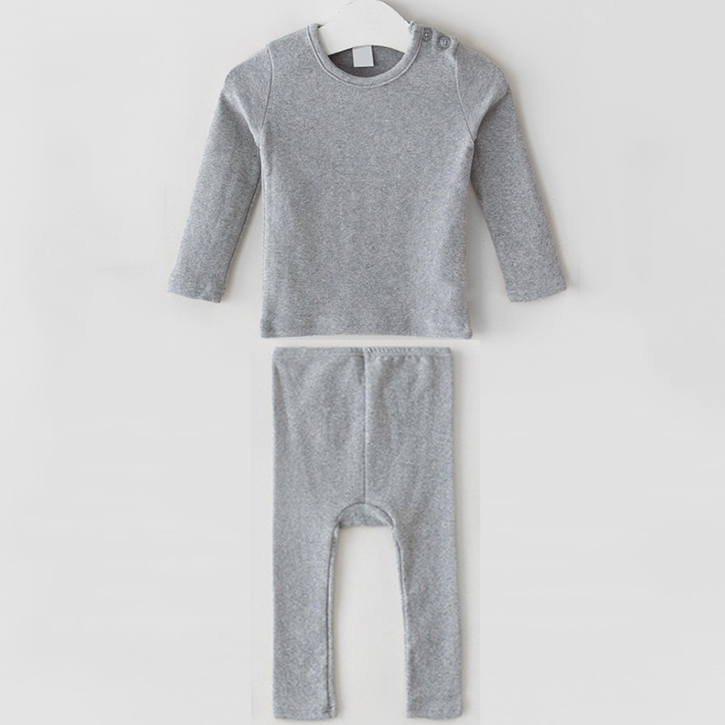 Lente Koreaanse Stijl Baby Veelzijdige Dieptepunt Ondergoed Set Baby Solid Kleding Set Kids Meisjes Casual Warme Set, #9272: GRAY / 100CM(2-3Y)