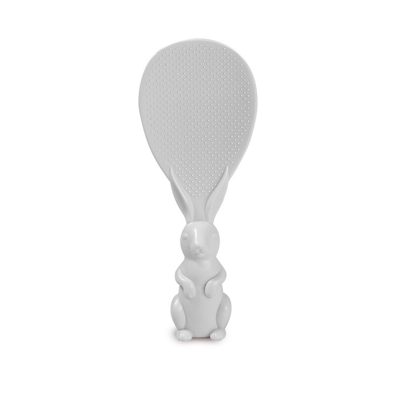 Leuke Vorm Pp Plastic Lepel Rijst Huishoudelijke Konijn Smiley Non-stick Rijst Lepel Keuken Items Creatieve Rijst Spatel Serveren lepel: WHITE