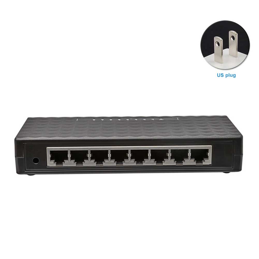 LAN Unmanaged Network Home 8 Port Ethernet Switch Desktop RJ45 1000 Mbps Splitter Full Duplex Gigabit Hub Sturdy Self Adaptive