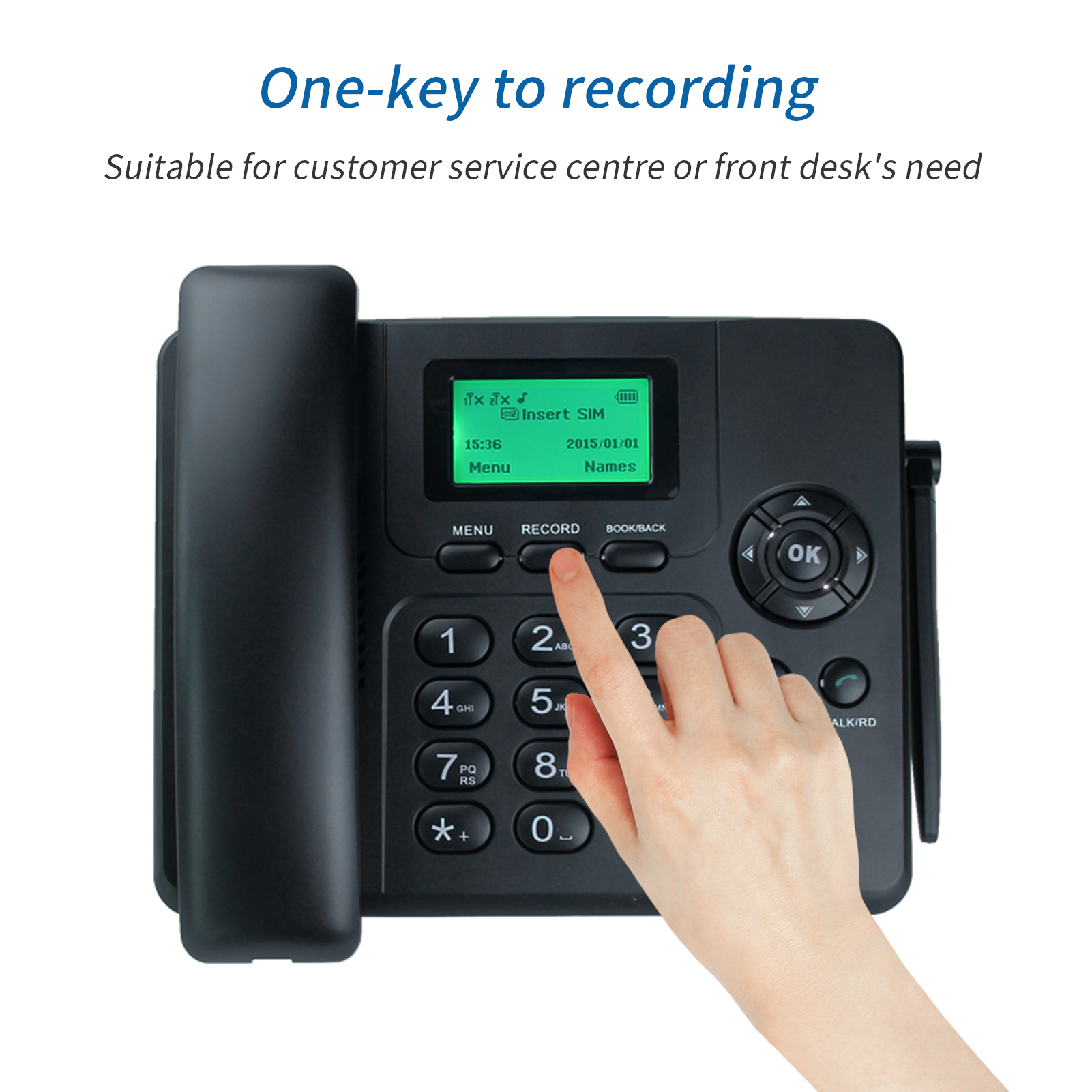 Fest kabellos Telefon Schreibtisch-Telefon Unterstützung GSM 850/900/1800/1900MHZ Dual SIM Karte 2G kabellos Telefon mit Antenne Radio