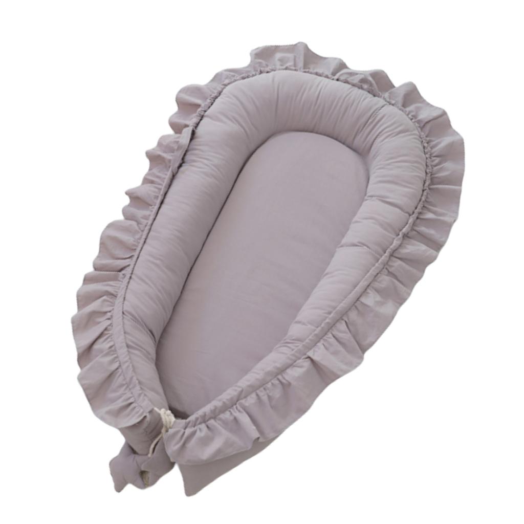 Bærbar baby reden seng til drenge piger rejseseng spædbarn bomuld vugge krybbe baby bassinet nyfødt seng: Grå